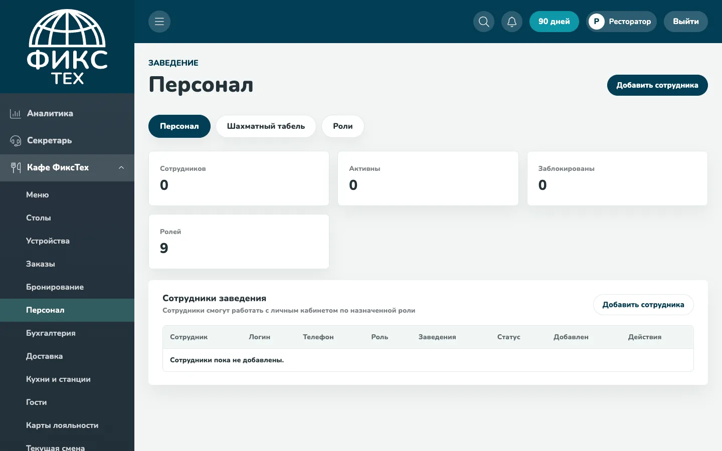 Раздел персонала